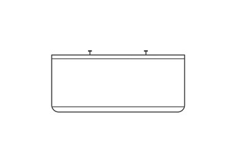 Obraz premium Rectangular container with rounded bottom and two protruding Tshaped elements on top edge