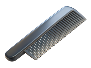 Gray hair comb close up studio shot professional detailed 3d rendering plastic style icon on transparent background