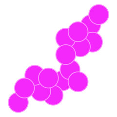 Vibrant Pink Organic Cluster Abstract Geometric Representation of Growth and Connection