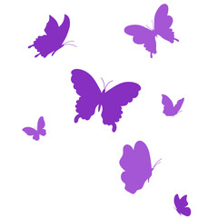 Purple Butterfly Silhouettes A Delicate Flutter of Color