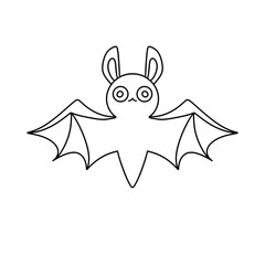 A cartoon bat with big eyes and a cute face