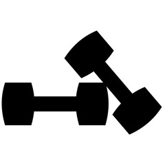 Black Dumbbells Illustration Fitness and Exercise Equipment for Workout and Training