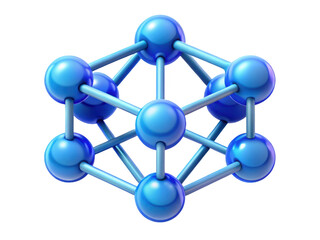 Fototapeta premium Molecular structure of science or chemistry education concepts 3d rendering plastic style icon on transparent background