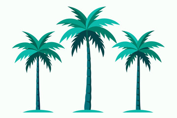 Vibrant teal palm trees evoke tropical paradise evoking relaxation and vacation vibes for summer travel and beach themes creating an idyllic escape