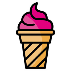 Ice Cream Cone  Icon Element For Design