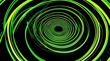 Green swirling vortex with a digital abstract pattern and texture