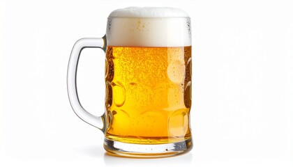 Oktoberfest Beer &ndash; One Glass on White Background
