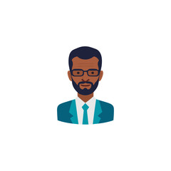Office man avatar icon logo flat vector design