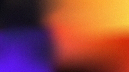 Vibrant Gradient of Colors Orange Red Purple and Yellow Grainy Background.