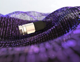 Abstract digital image of a component with binary code