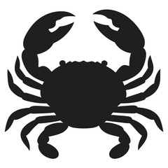 Crab Silhouette Vector Black Minimalist Marine Animal Design