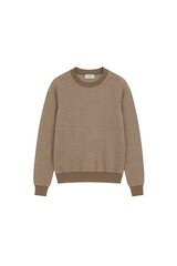 Light taupe crew neck sweater.