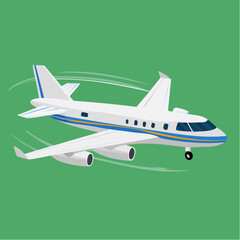 Fototapeta premium A looping animation of a small private jet circling in the sky with light turbulence, isolated on green screen background, editable format