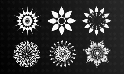 Set of 6 Decorative Mandala and Geometric Patterns
