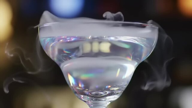 Colorful cocktail with smoke