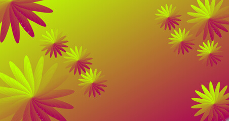 Abstract floral pattern with vibrant gradient background and soft petal details