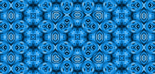 Blue background with abstract kaleidoscopic pattern