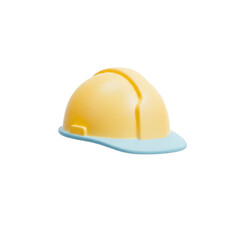 Fototapeta premium Yellow and blue construction hard hat isolated on transparent background