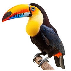 Fototapeta premium and keyword list based on the image.. Toucan Perched, Resting on Branch in Exotic Rainforest