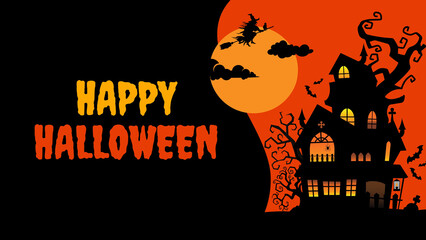 Spooky Halloween Background with Pumpkins and Bats