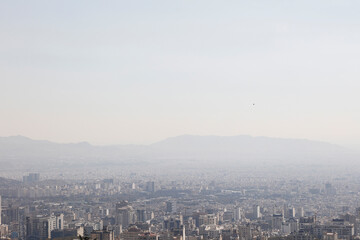 Overview of the city. Polluted urban air.