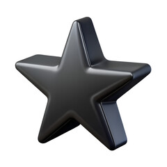 Obraz premium 3d Black Star Icon isolated on white background Representing Elegance, Mystery, and Distinction