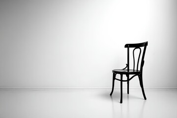Empty room with a black chair
