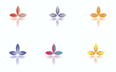 Floral gradient collection on white background