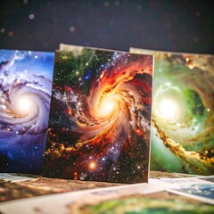 Colorful space nebulae prints