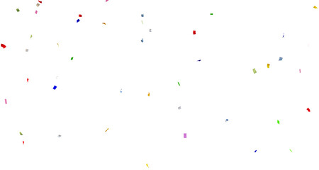Multi Color Confetti Celebrations Party Background Design. Colorful confetti isolated on transparent background. Holiday effect, 3d Rendering Transparent Confeti.	