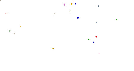 Multi Color Confetti Celebrations Party Background Design. Colorful confetti isolated on transparent background. Holiday effect, 3d Rendering Transparent Confeti.	