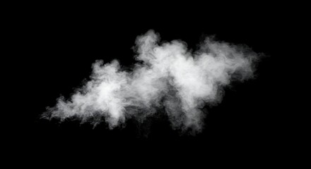 Obraz premium White Smoke Cloud on Black Background for Creative and Artistic Design