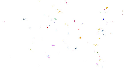Multi Color Confetti Celebrations Party Background Design. Colorful confetti isolated on transparent background. Holiday effect, 3d Rendering Transparent Confeti.	