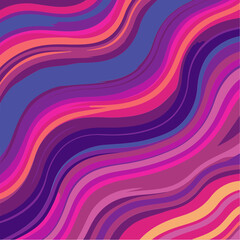 Obraz premium Abstract vibrant wavy stripes in a dynamic design. Colorful, textured background with a pattern of flowing lines. Visual design element for creative use -