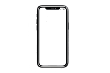 A phone is shown in a white background. PNG transparency.