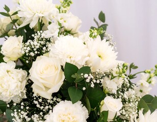 Close-up white floral arrangement