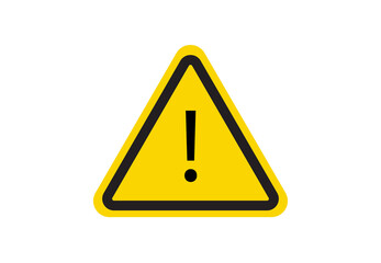 Yellow triangular warning sign with exclamation mark for alert, danger, attention, or caution....
