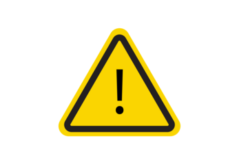 Yellow triangular warning sign with exclamation mark for alert, danger, attention, or caution. Perfect for safety and hazard indications