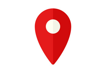 Red map location pin with 3D shading effect. Ideal for modern GPS apps, maps, delivery icons, and travel designs