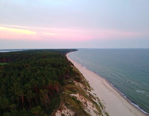 Coastal landscape at sunset