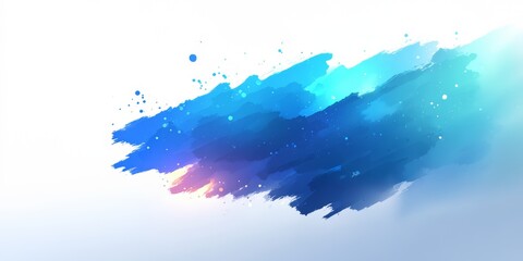 Obraz premium Blue and white background with a splash of blue paint. The blue paint is splattered across the white background