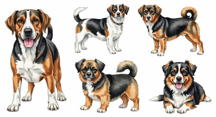 Watercolor dog illustration &ldquo;Max&rdquo; pet portrait isolated on white background