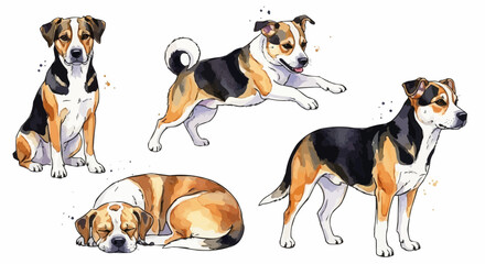 Watercolor dog illustration &ldquo;Max&rdquo; pet portrait isolated on white background