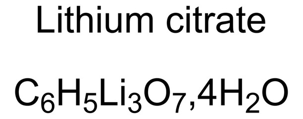 Chemical structure of lithium citrate, drug substance