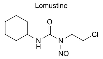 Chemical structure of lomustine, drug substance