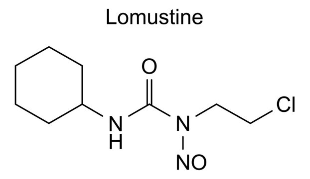 Chemical structure of lomustine, drug substance