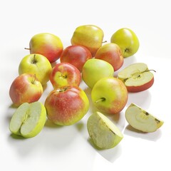 Fresh apples with vivid red and green skin