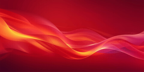 Dynamic wave lines with fractal patterns of blue and red light flow together