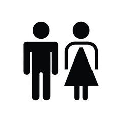 man and woman icon vector art illustration on white background 