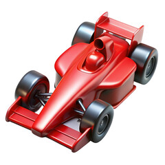 Obraz premium 3d red formula 1 race car isolated on transparent background